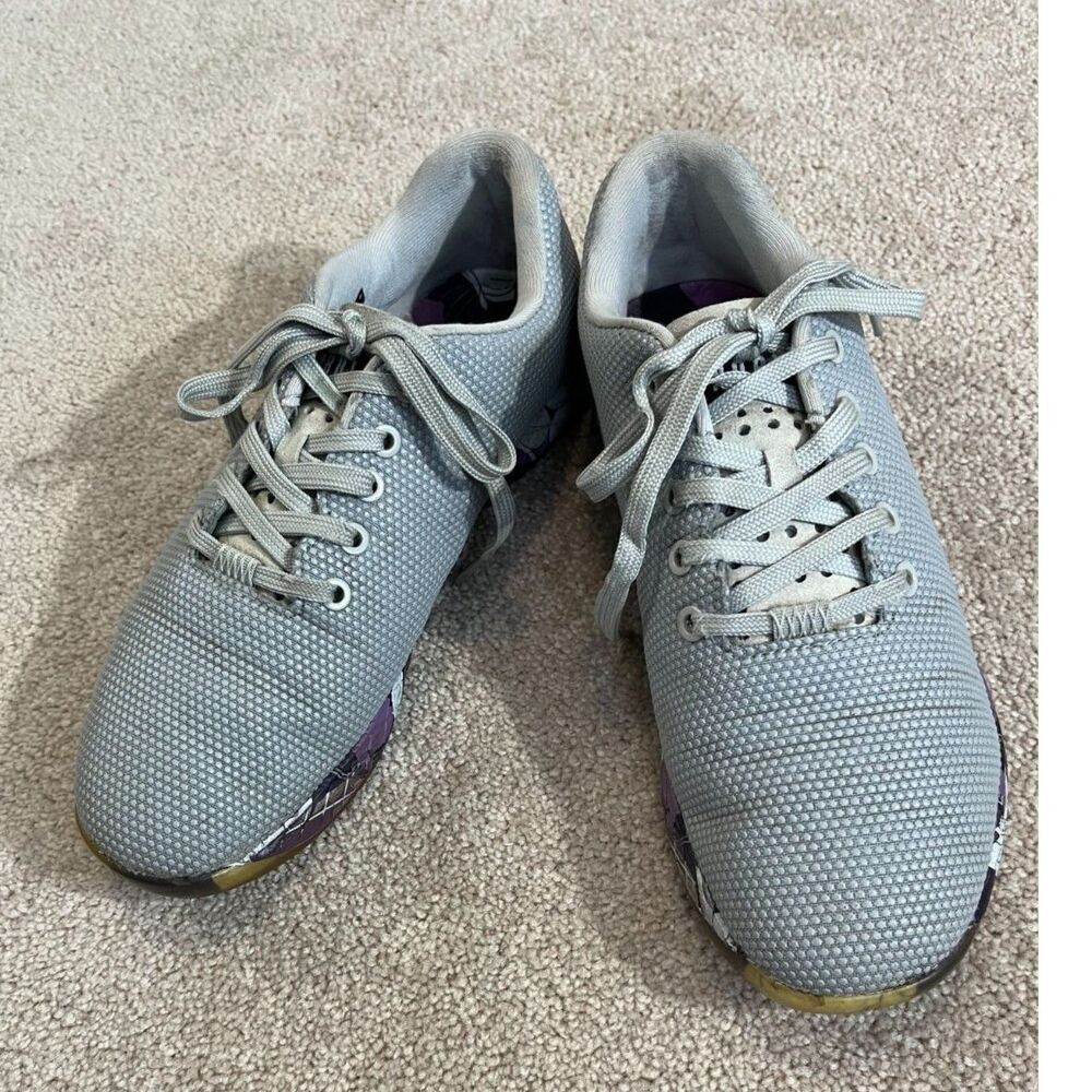 NOBULL SuperFabric Low-Top Cross Trainer Gray Succulent Floral Women Size 9.5